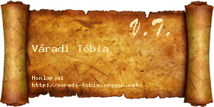 Váradi Tóbia névjegykártya